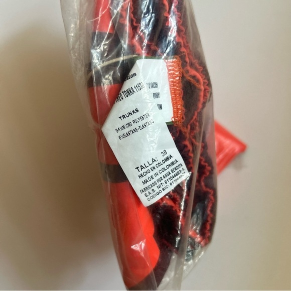 NWT Agua Bendita Theo Men’s Trunks Reversible Orange Sellout Size 38 - Picture 6 of 7
